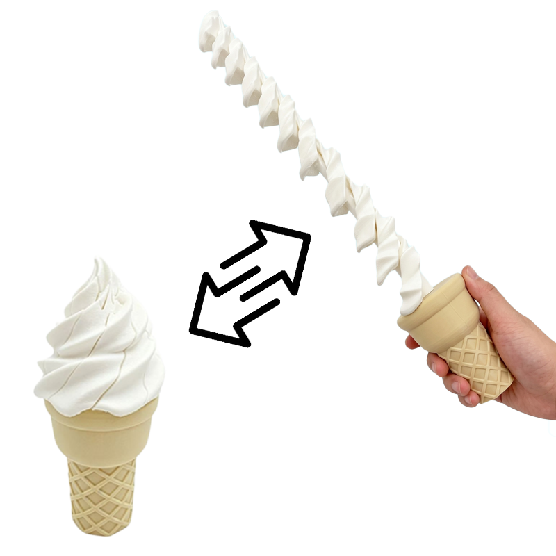 3D Printing Model - 3D Printing Ice Cream Retractable Curveds