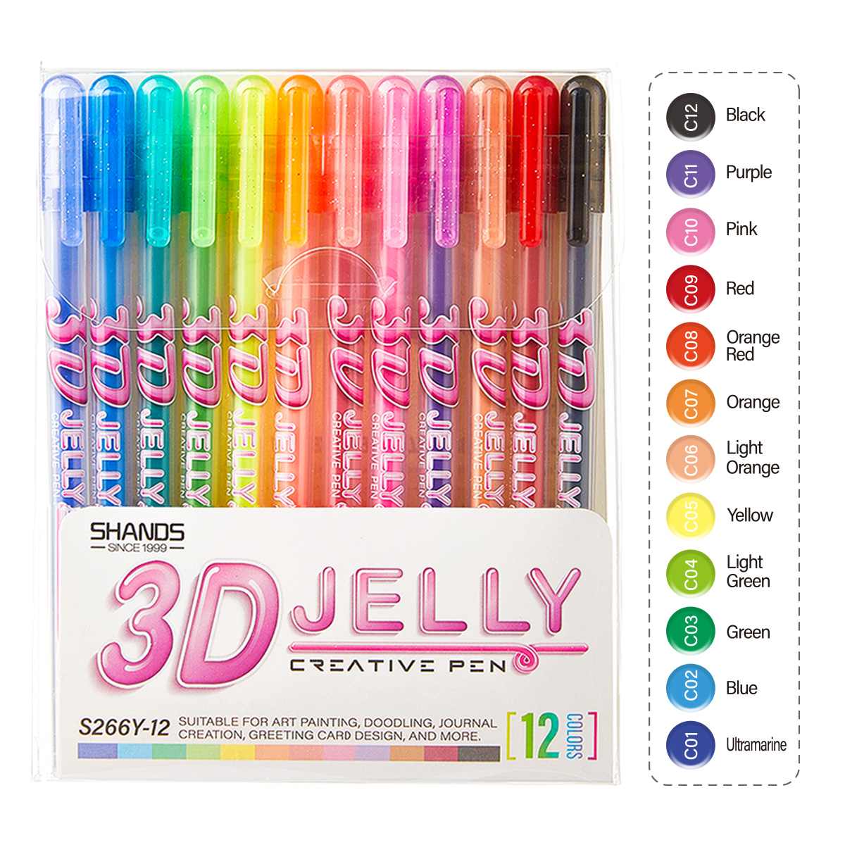 SHANDS 12PCS 3D Jelly Gel Pens - đánh giá và giá 3D Printing Epoxy Resin