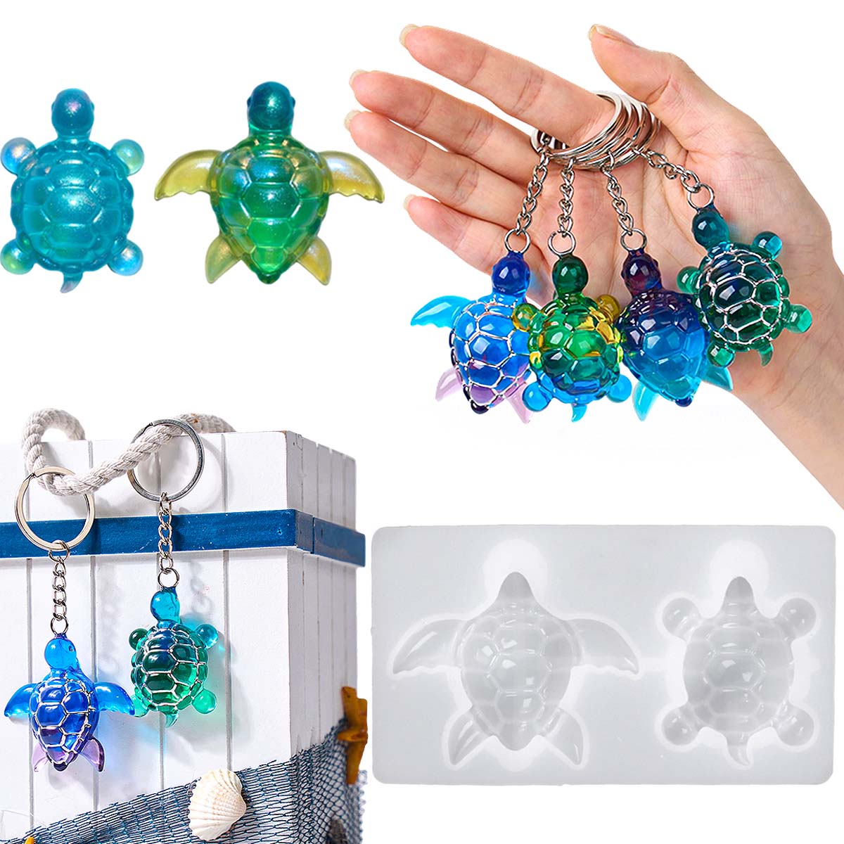 3D Sea Turtle Keychain Silicon - đánh giá và giá 3D Printing Epoxy Resin